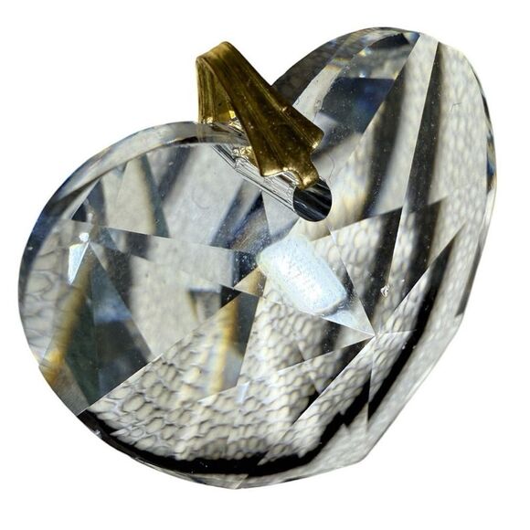 Large Faceted Crystal Heart Pendant with Gold-Tone Bail – 1.5” - Picture 3 of 17